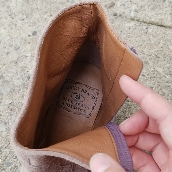 Lucky Brand ankle boot brown suede cowboy zip up 7 - Picture 7 of 10